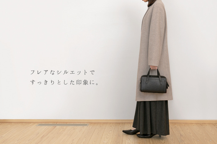 ノーカラーVネックコート」 授乳&抱っこもOKのママコート兼用 (16.3μ